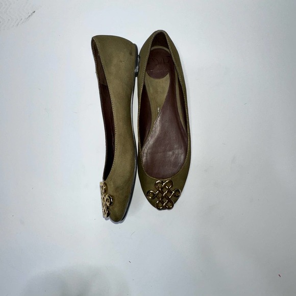 Diane Von Furstenberg Green DVF Flats 6.5M - Picture 5 of 8